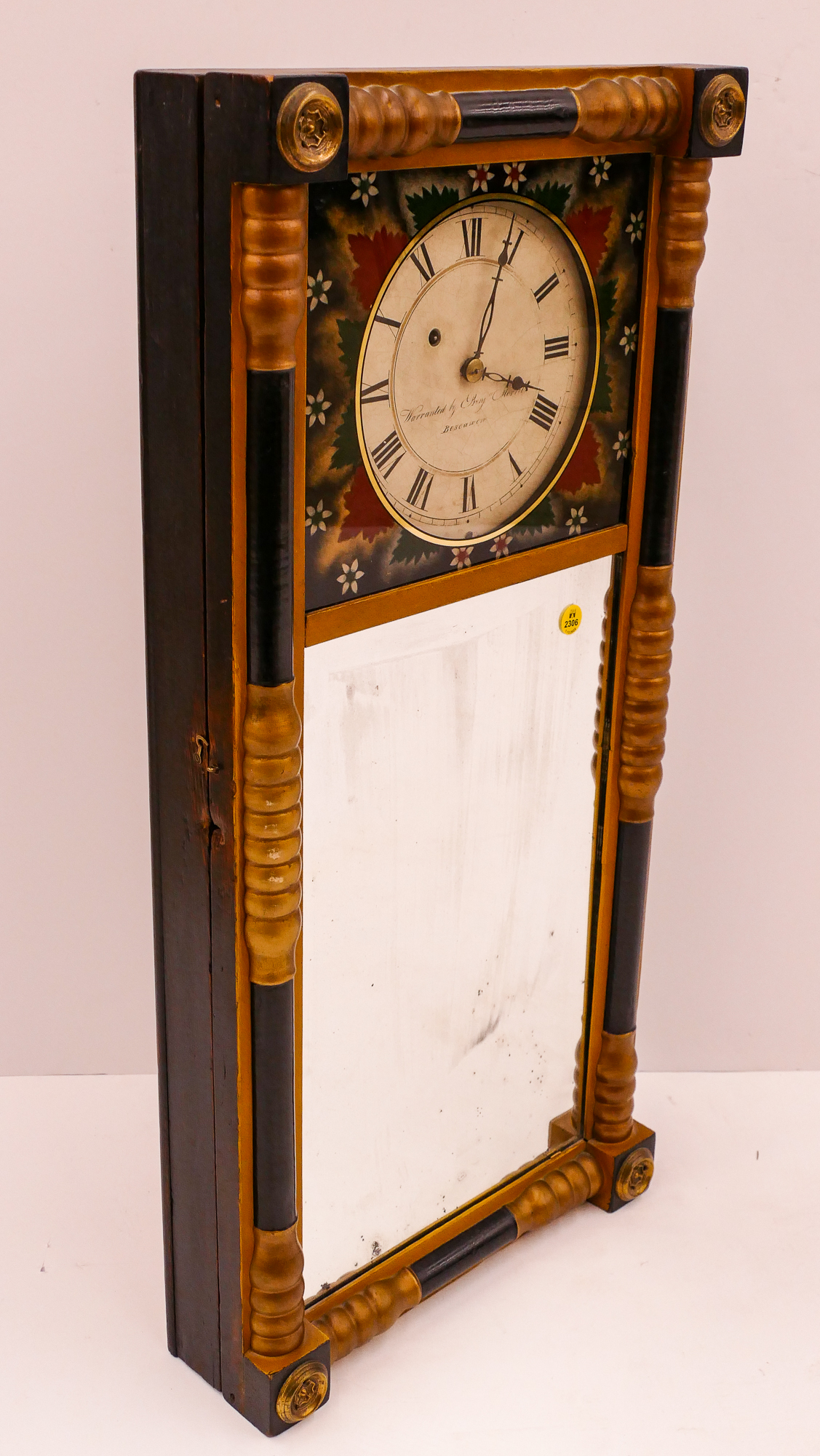 Antique Benjamin Morrill 8 Day Gilt