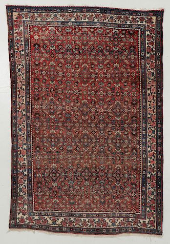 ANTIQUE BIDJAR RUG, PERSIA: 4'5'' X