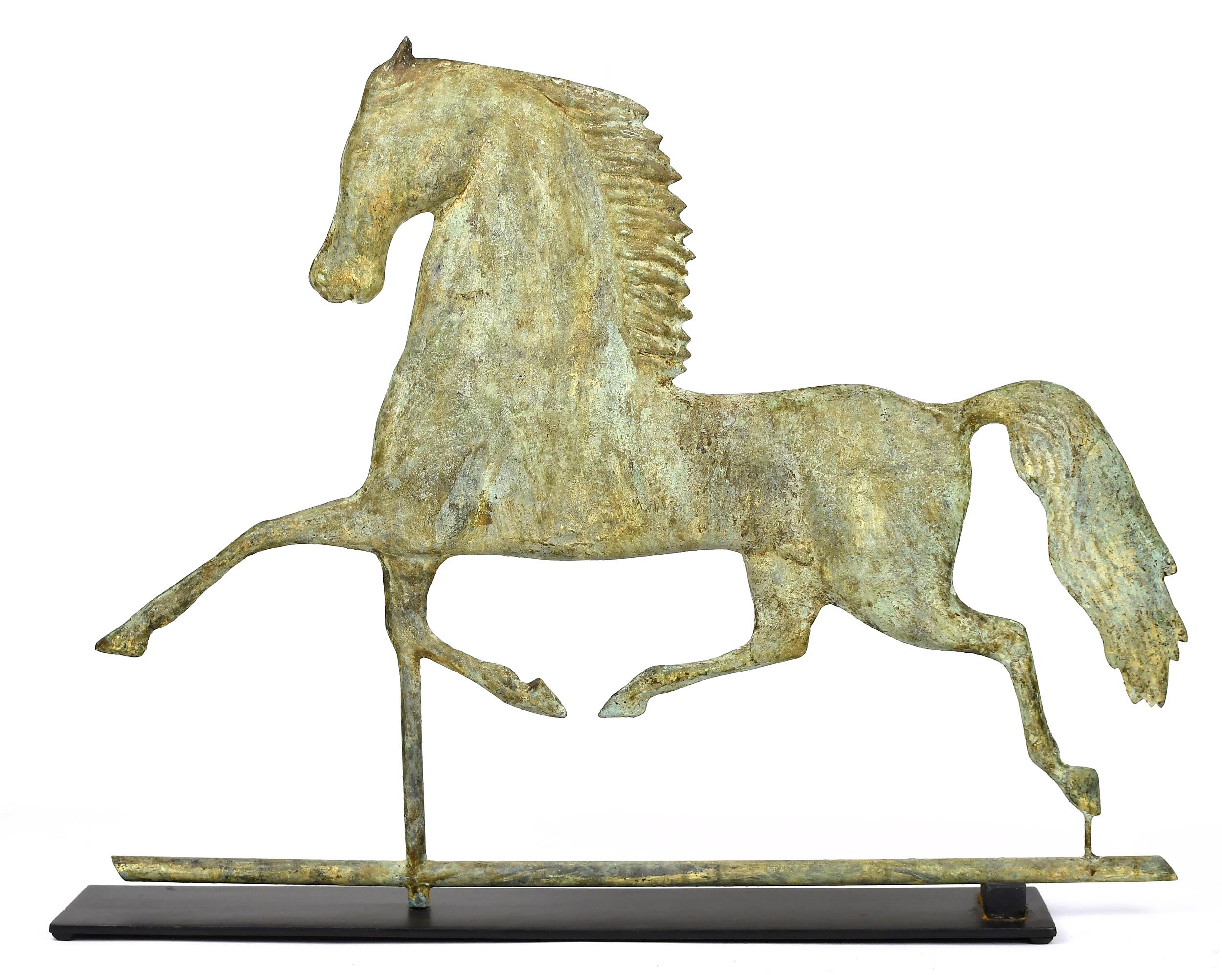 ANTIQUE BLACK HAWK RUNNING HORSE
