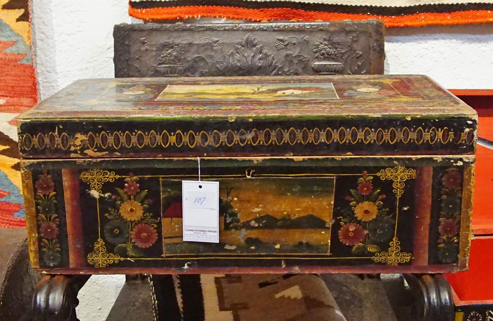 ANTIQUE BLACK PAINTED MEXICAN