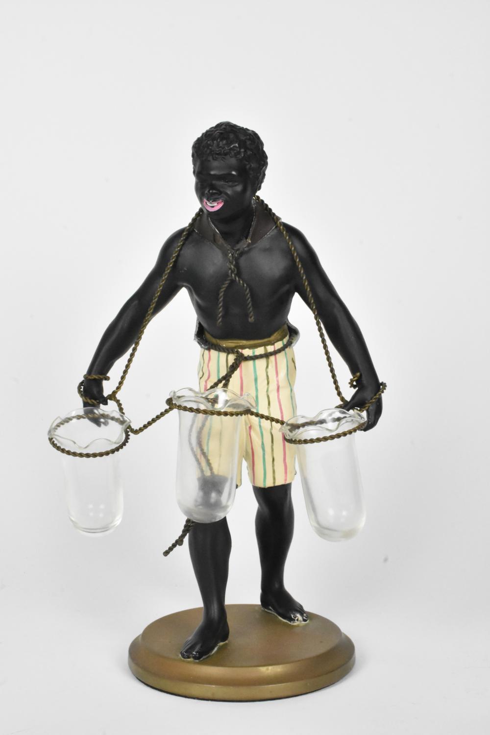 ANTIQUE BLACKAMOOR TRIPLE BUD