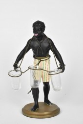 ANTIQUE BLACKAMOOR TRIPLE BUD
