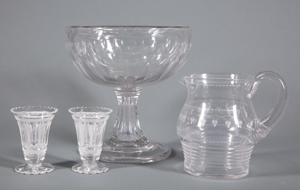 ANTIQUE BLOWN AND CUT FLINT GLASS
