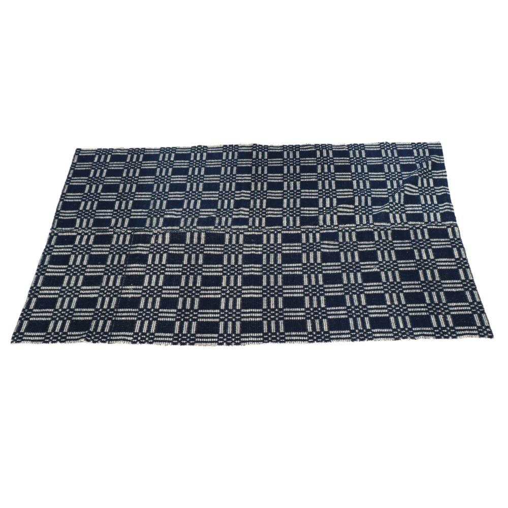 ANTIQUE BLUE AND CREAM HOMESPUN
