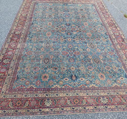 ANTIQUE BLUE MAHAL RUG 10 FT 8 BY