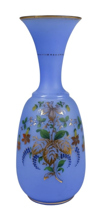 ANTIQUE BLUE OPALINE GLASS 14