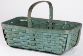 ANTIQUE BLUE/GREEN PAINTED BAS