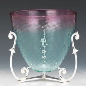ANTIQUE BLUERINA OPTIC GLASS B