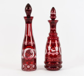 ANTIQUE BOHEMIAN GLASS DECANTE