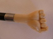 ANTIQUE BONE CLENCHED FIST CAN