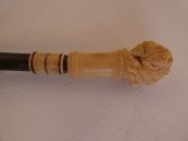 ANTIQUE BONE LION HEAD CANEAnt