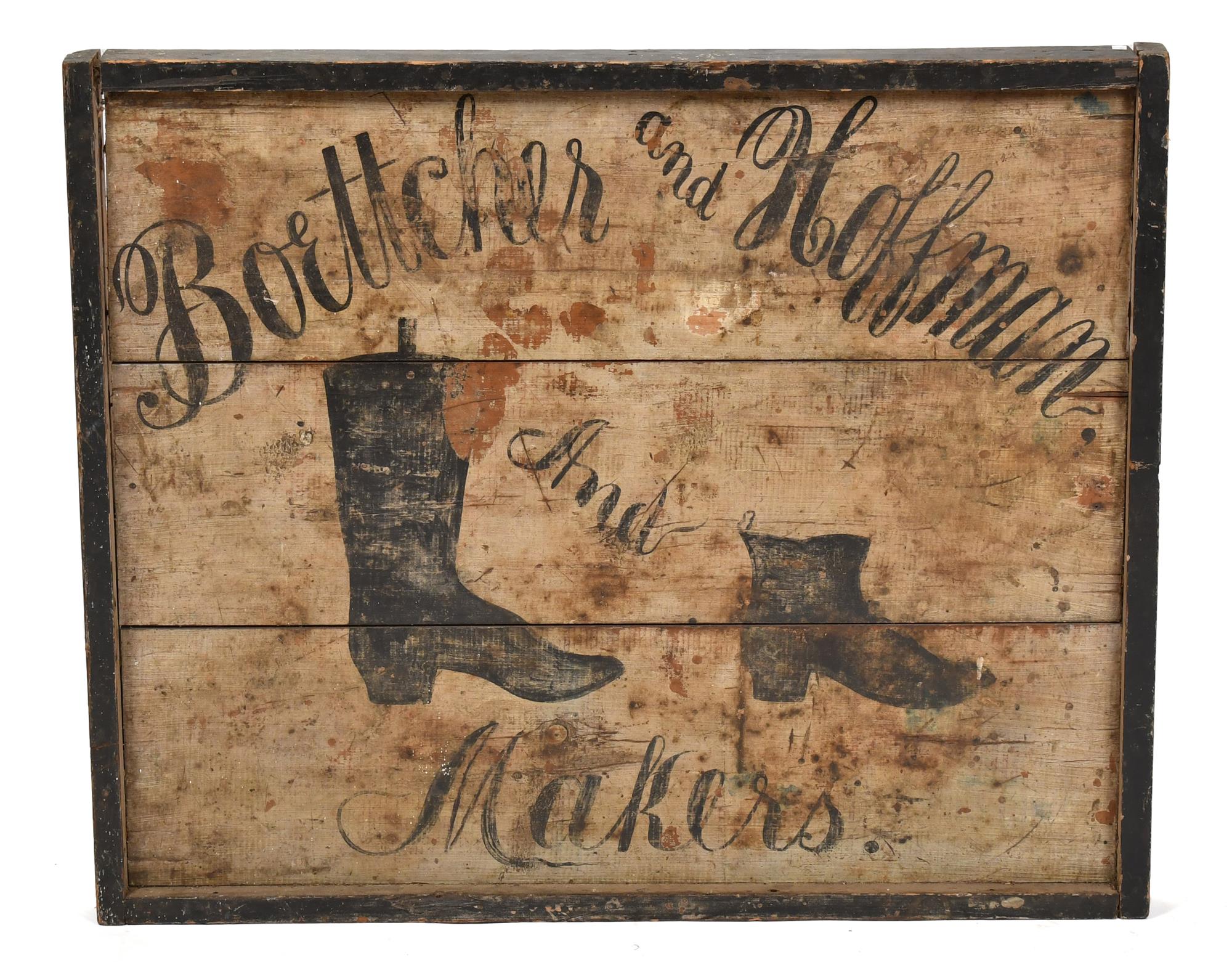 ANTIQUE BOOT MAKERS TRADE SIGN.