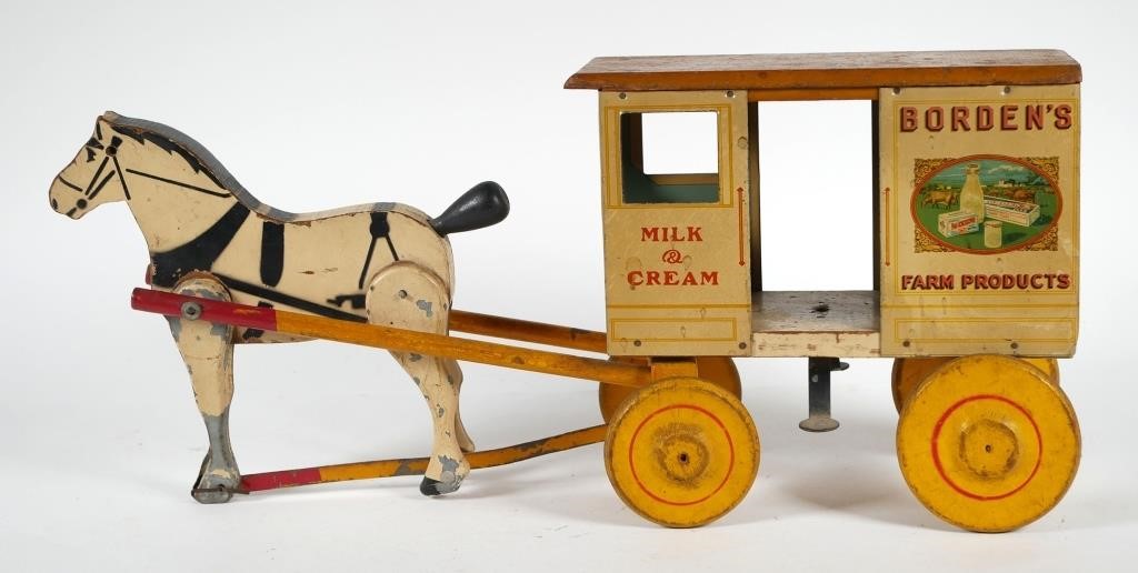 ANTIQUE BORDEN HORSE DRAWN MILK