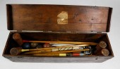 ANTIQUE BOXED CROQUET SETAntiq