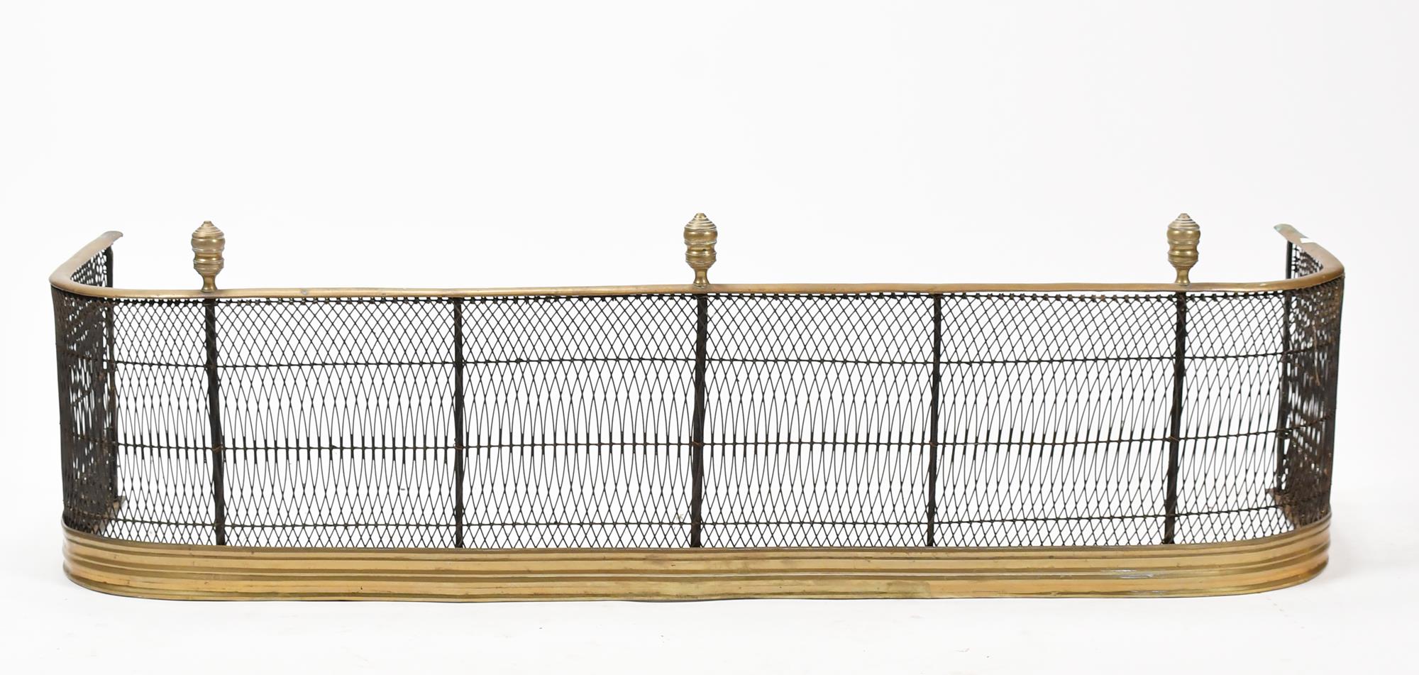 ANTIQUE BRASS AND WIRE FIREPLACE