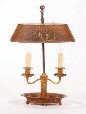 ANTIQUE BRASS BOUILLOTTE LAMPA