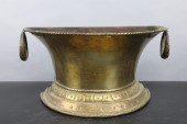 ANTIQUE BRASS BUCKET, FOOTED W