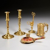 ANTIQUE BRASS CANDLESTICKS, SN