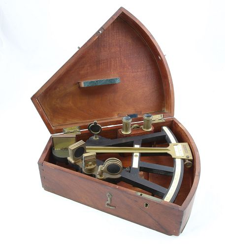 ANTIQUE BRASS, EBONY AND BONE