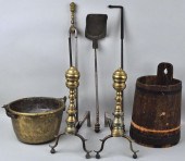 ANTIQUE BRASS FIREPLACE GROUPc