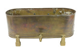 ANTIQUE BRASS FOOTED TROUGH FO