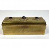 Antique Brass Glove Box. Lined