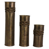 ANTIQUE BRASS MORTAR SHELL TRE