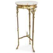 ANTIQUE BRASS & ONYX MARBLE AC