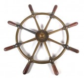 ANTIQUE BRASS SHIP'S WHEELEarl