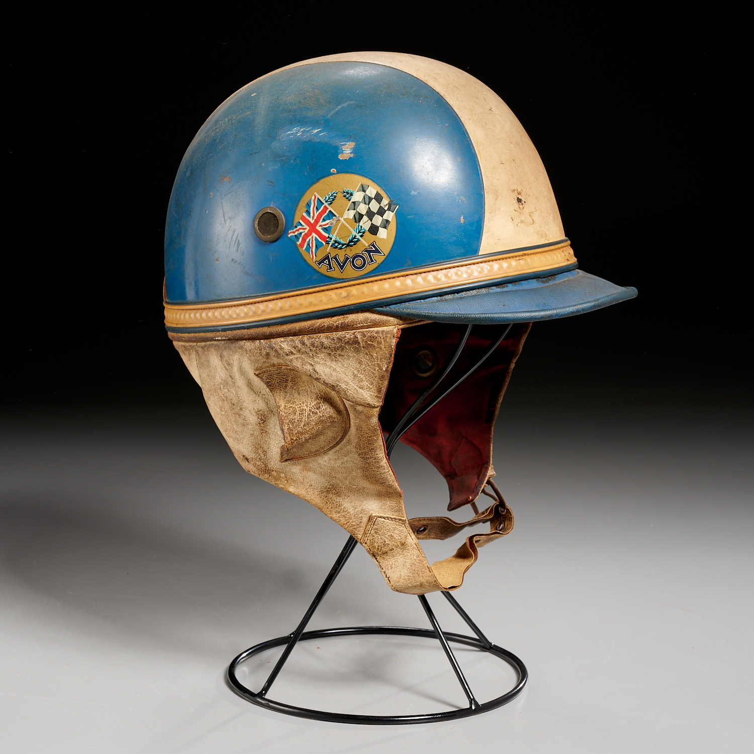 ANTIQUE BRITISH RACING HELMET,