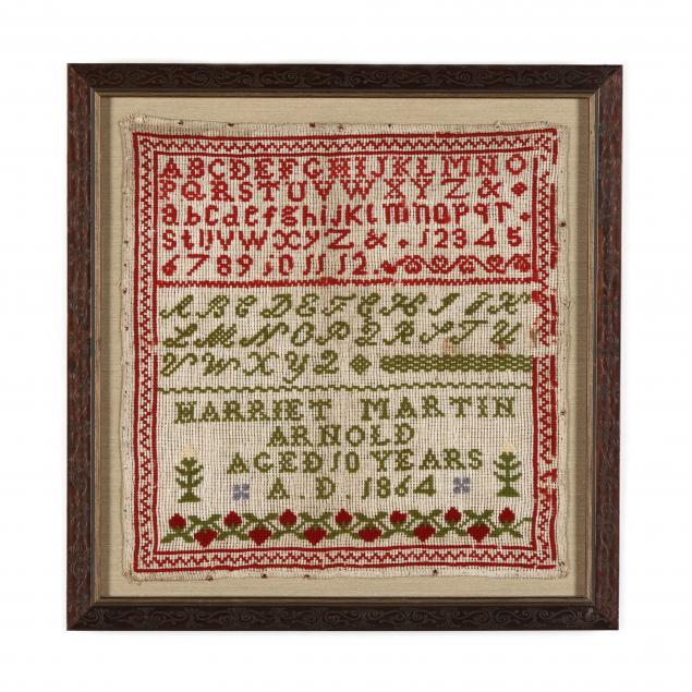 ANTIQUE BRITISH SAMPLER Worked in