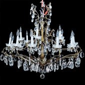 ANTIQUE BRONZE AND CRYSTAL 24-