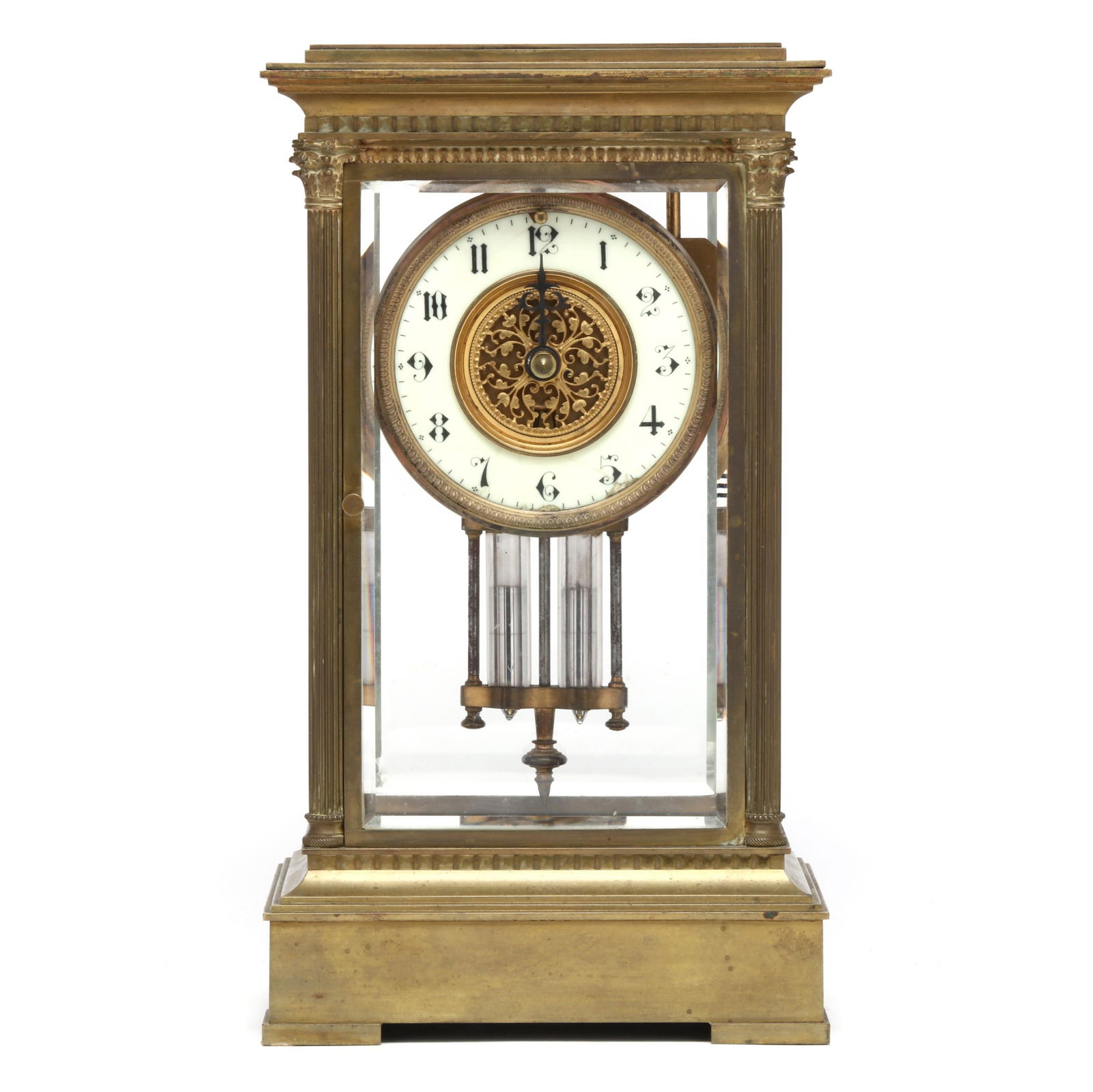 ANTIQUE BRONZE AND CRYSTAL