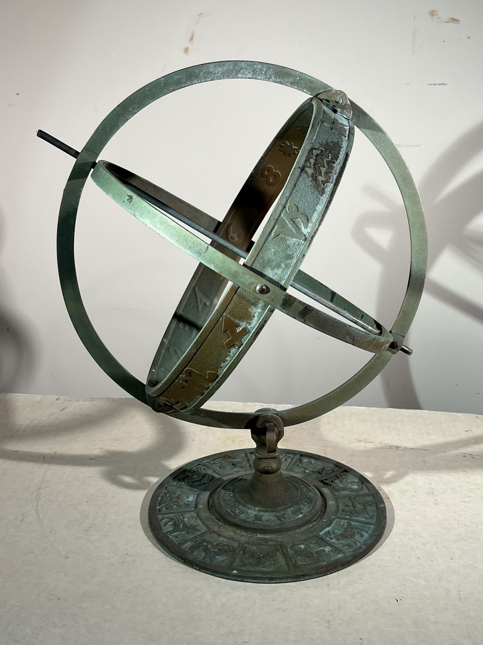 ANTIQUE BRONZE ARMILLARY SPHEREAn