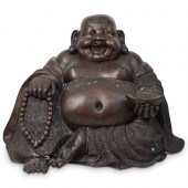 ANTIQUE BRONZE BUDDHA STATUEDE