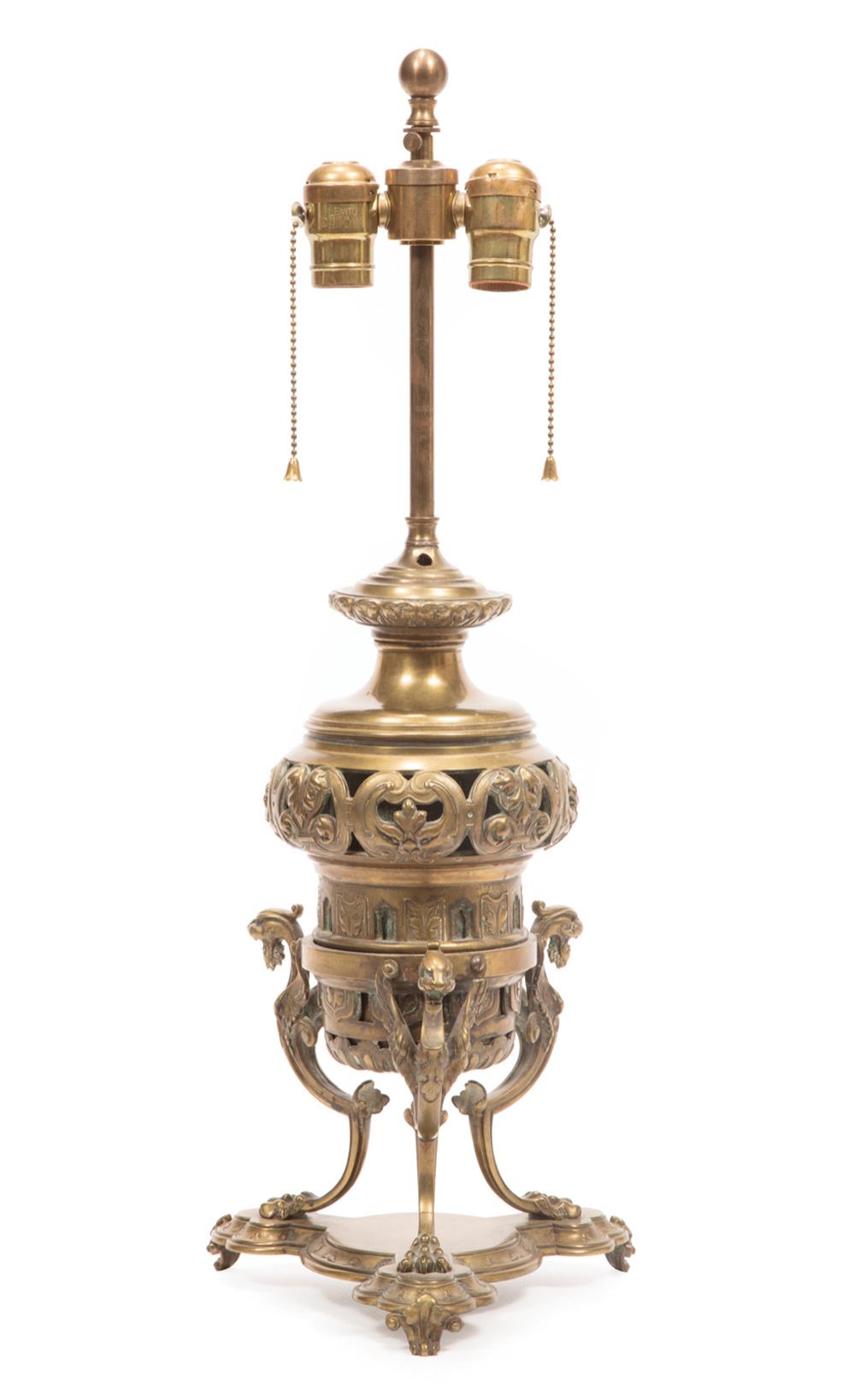 ANTIQUE BRONZE CARCEL LAMPAntique