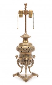 ANTIQUE BRONZE CARCEL LAMPAnti