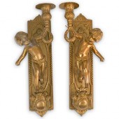 ANTIQUE BRONZE CHERUB CANDLE H