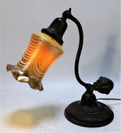 ANTIQUE BRONZE DESK LAMP WITH