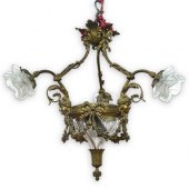 ANTIQUE BRONZE FIGURAL CHANDEL
