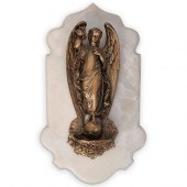 ANTIQUE BRONZE FIGURAL HOLY WA