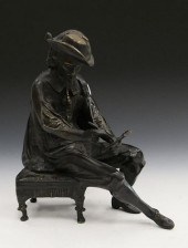 ANTIQUE BRONZE FRENCH POET SCU