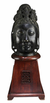 ANTIQUE BRONZE GUANYIN HEAD, M