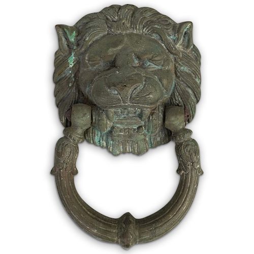ANTIQUE BRONZE LION DOOR