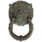 ANTIQUE BRONZE LION DOOR KNOCK