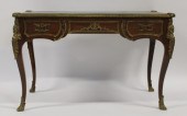 ANTIQUE BRONZE MOUNTED LEATHER