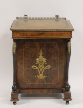 ANTIQUE BRONZE MOUNTED LEATHER