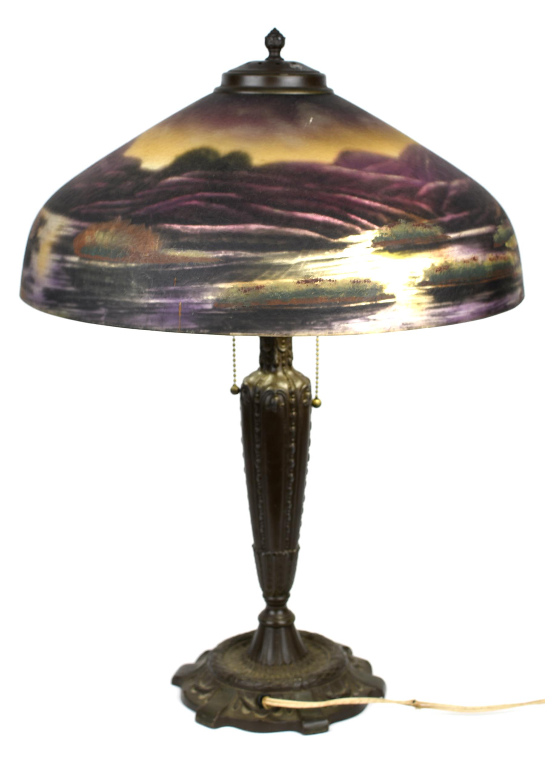 ANTIQUE BRONZE REVERSE PAINTED