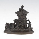 ANTIQUE BRONZE SCULPTURAL WATE