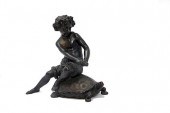 ANTIQUE BRONZE SCULPTURE BOY R